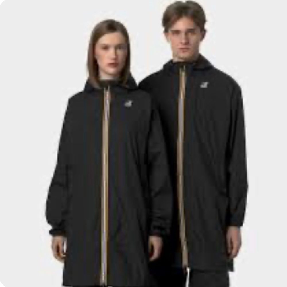 New K-way black nylon French Italian rainwear retail $287 M Unisex - Picture 1 of 7